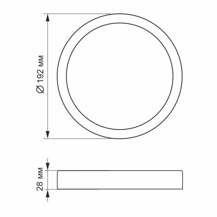 LED Світильник круглий накладний VIDEX 18W 5000K White