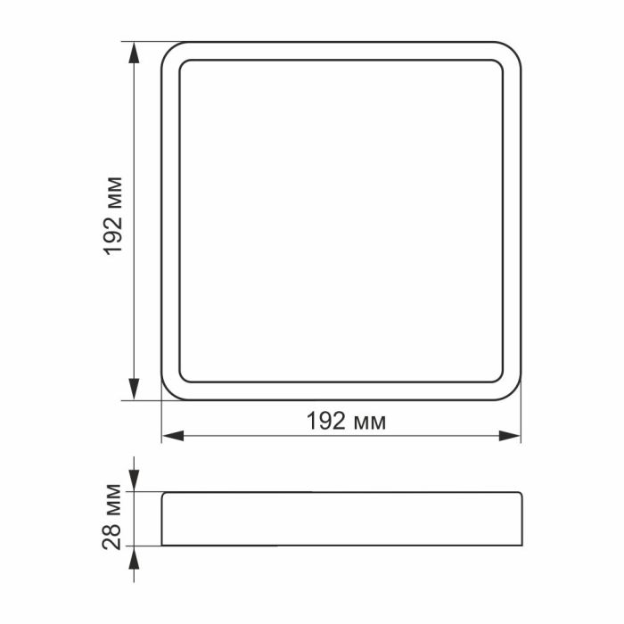 LED Світильник накладний квадрат VIDEX 18W 5000K White
