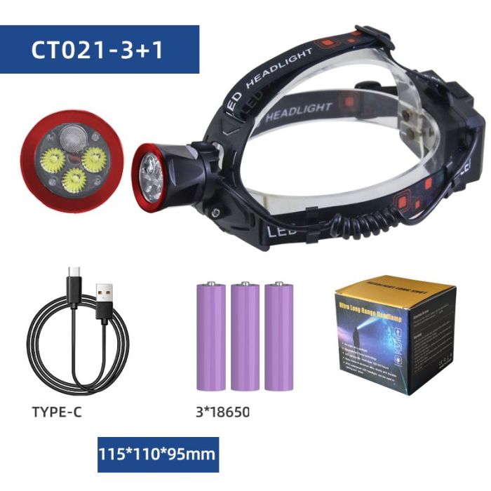 Ліхтар налобний CT021 3+1 ULTRA LED