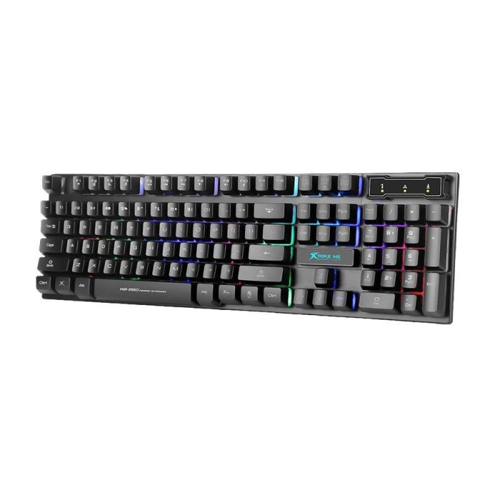 Мембранна ігрова клавіатура дротова XTRIKE ME KB-280 RGB Black