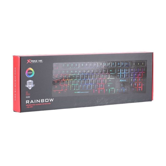 Мембранна ігрова клавіатура дротова XTRIKE ME KB-280 RGB Black