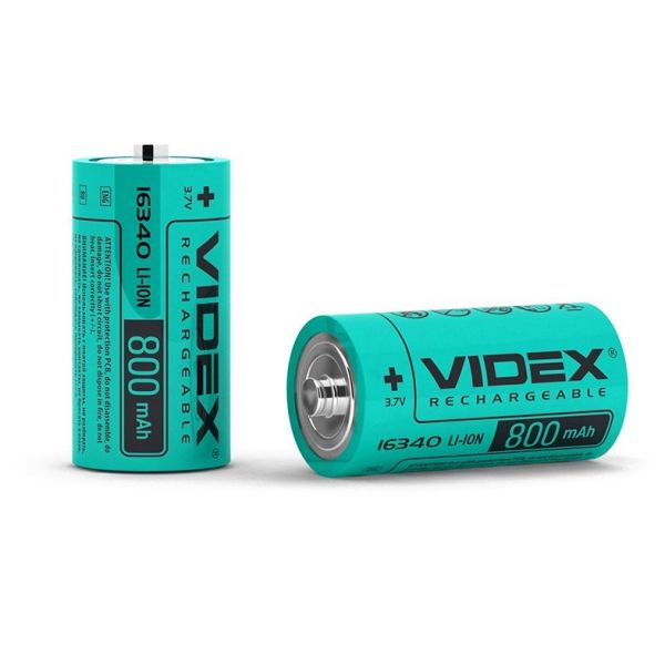 Акумулятор Videx літій-іонний 16340 (без захисту) 800mAh