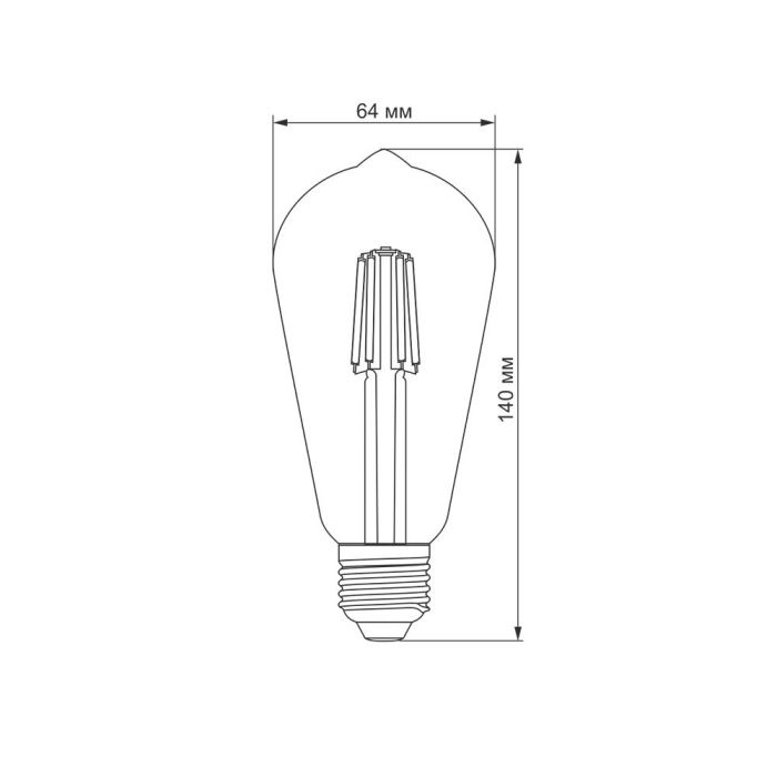 LED лампа TITANUM Filament ST64 6W E27 2200K бронза