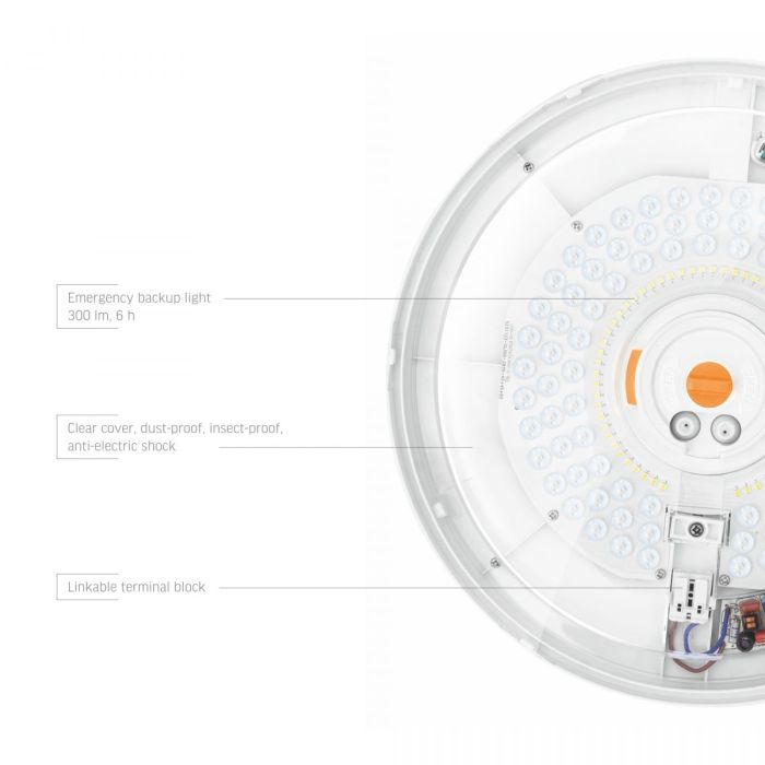 LED Світильник аварійний накладний з датчиком руху VIDEX 30W 2700-6500K 220V