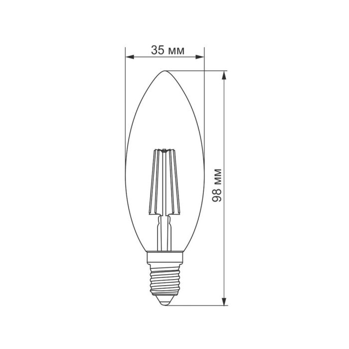 LED лампа TITANUM Filament C37 4W E14 2200K бронза