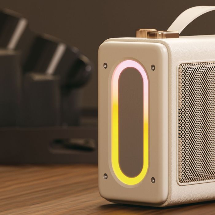 Портативна ретро колонка караоке HAVIT SK823BT 16W RGB Beige
