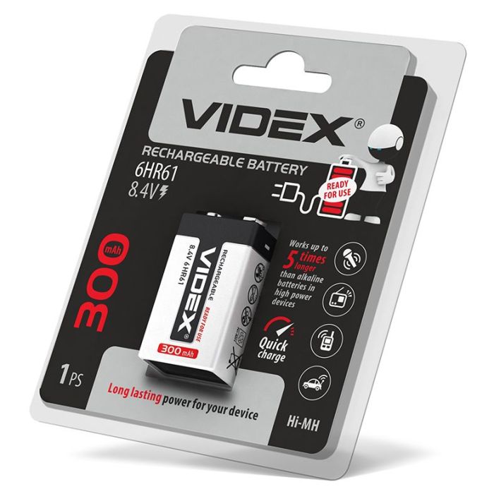 Акумулятор крона Videx 6HR61 300mAh