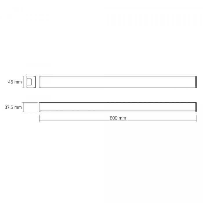 LED світильник лінійний VIDEX BN03 30W 0.6М 5000K 220V Black