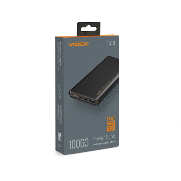 Повербанк 10000mAh VIDEX VPB-310 22.5W Black