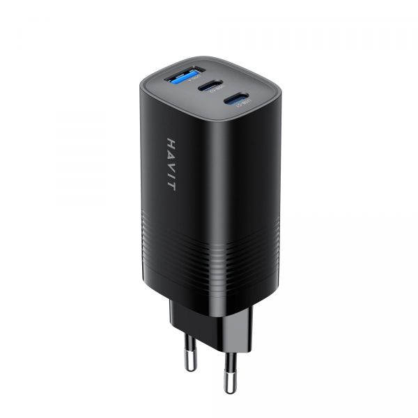 Зарядний пристрій HAVIT UC20 GaN 67W USB-A+2xUSB-C Black