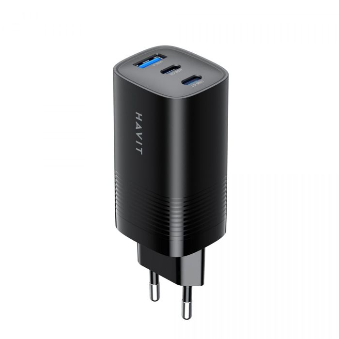 Зарядний пристрій HAVIT UC20 GaN 67W USB-A+2xUSB-C Black