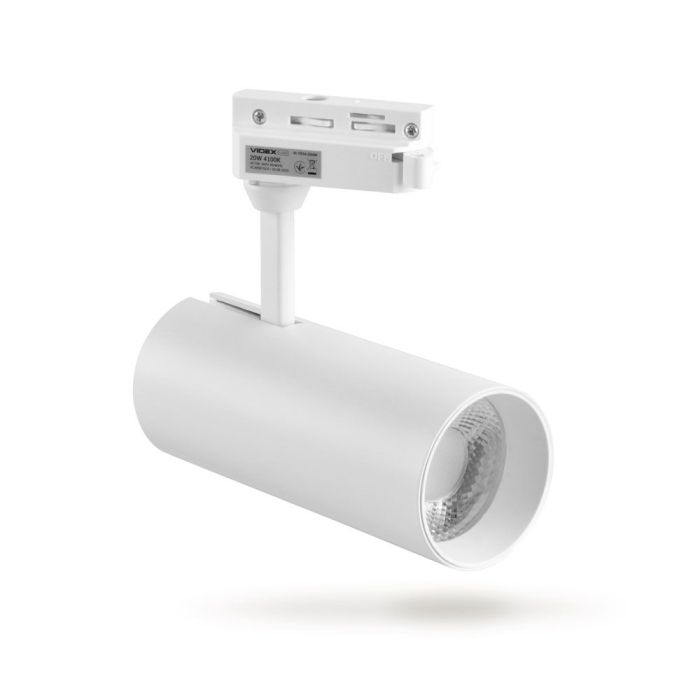 LED світильник трековий VIDEX 20W 4100K білий