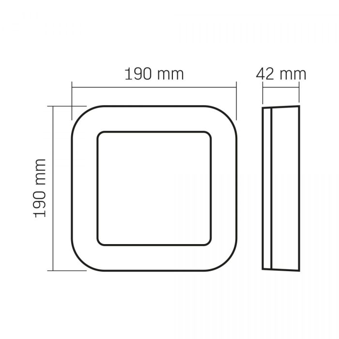 LED светильник ART IP65 квадратный VIDEX 15W 5000K Black