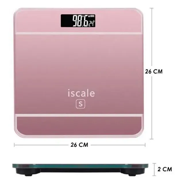 Ваги для підлоги 2017D ISCALE,180кг (0,1кг), температура Pink