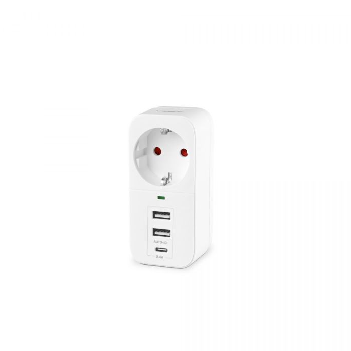 Мережевий адаптер VIDEX ONCORD з/з 1п 2.4A 2USB+USB-C White
