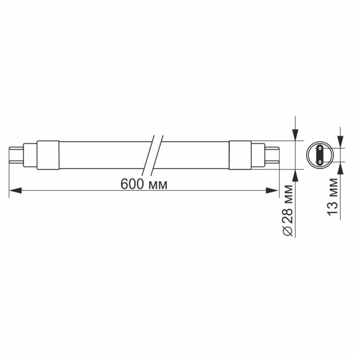 LED лампа VIDEX T8b 9W 0.6M 4100K матова