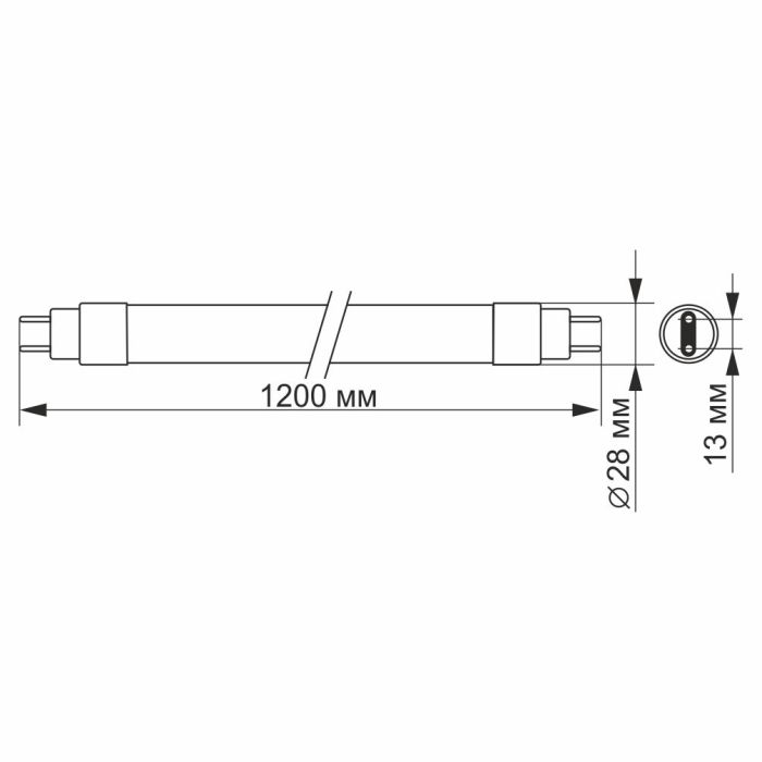 LED лампа VIDEX T8b 18W 1.2M 4100K матова