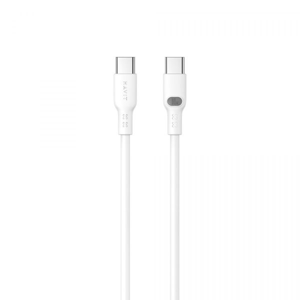 Кабель USB-C to USB-C HAVIT HV-CB6279 PD60W 3A 1м White