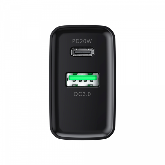 Зарядний пристрій HAVIT HV-UC111 20W USB+USB-C Black