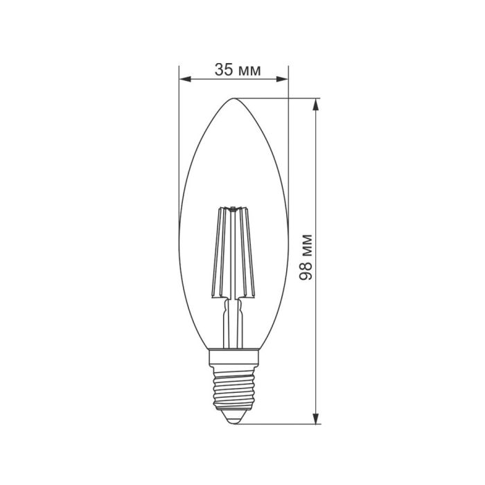 LED лампа TITANUM Filament C37 4W E14 4100K