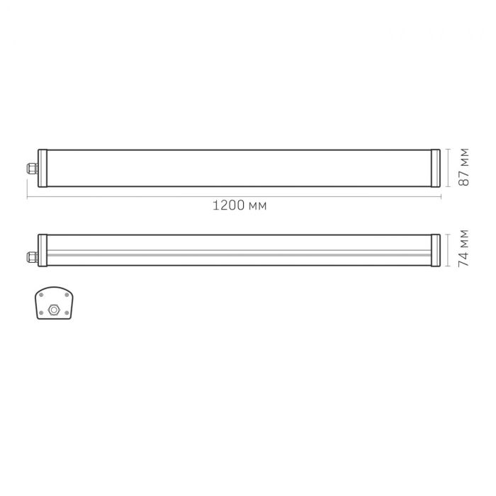 LED світильник IP65 лінійний VIDEX 48W 1.2М 4000K