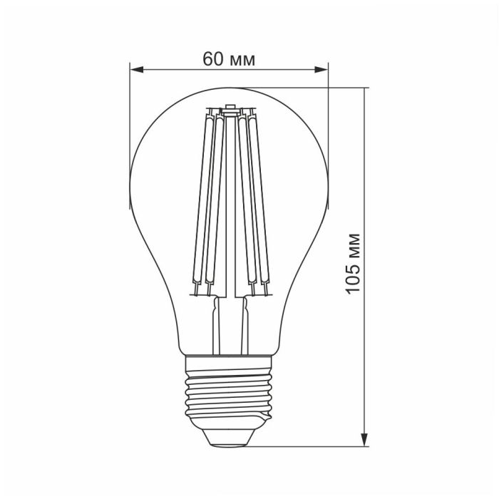 LED лампа VIDEX Filament A60FA 10W E27 2200K