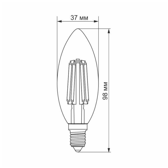 LED лампа VIDEX Filament C37F 6W E14 3000K