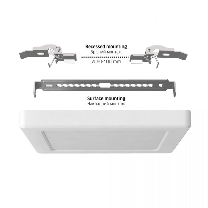 LED світильник квадратний VIDEX DL6S 12W 3000K-4000K-6500K White