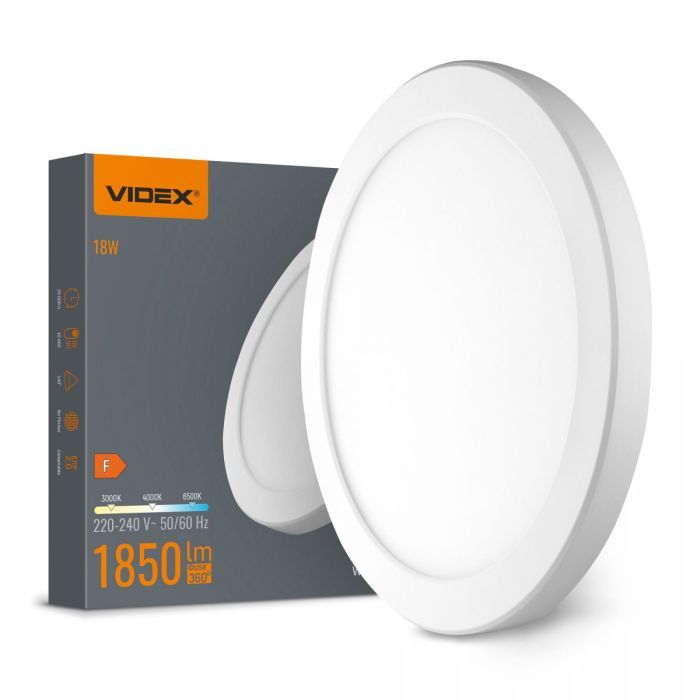 LED світильник круглий VIDEX DL6R 18W 3000K-4000K-6500K White