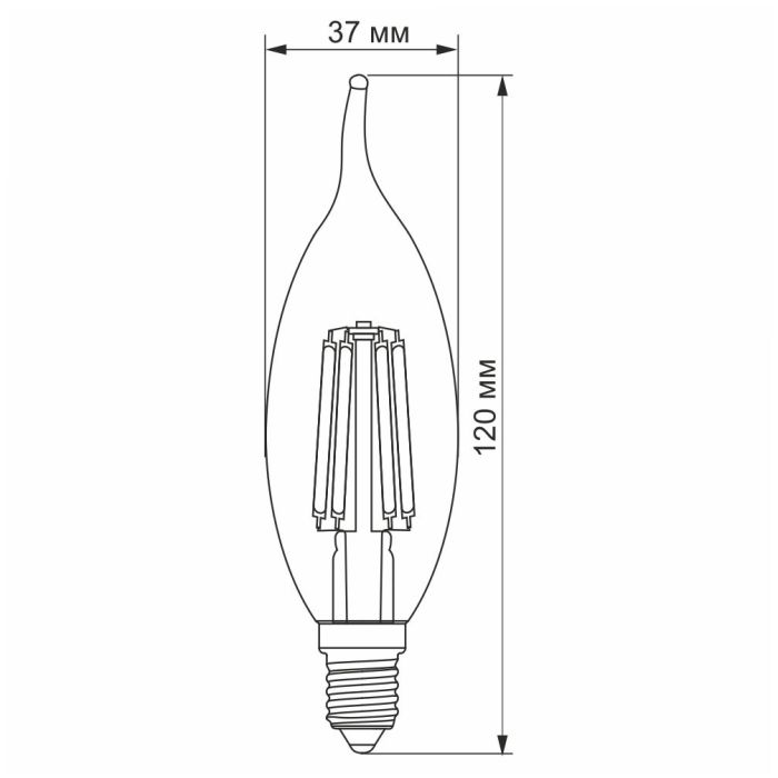 LED лампа VIDEX Filament C37FtA 6W E14 2200K