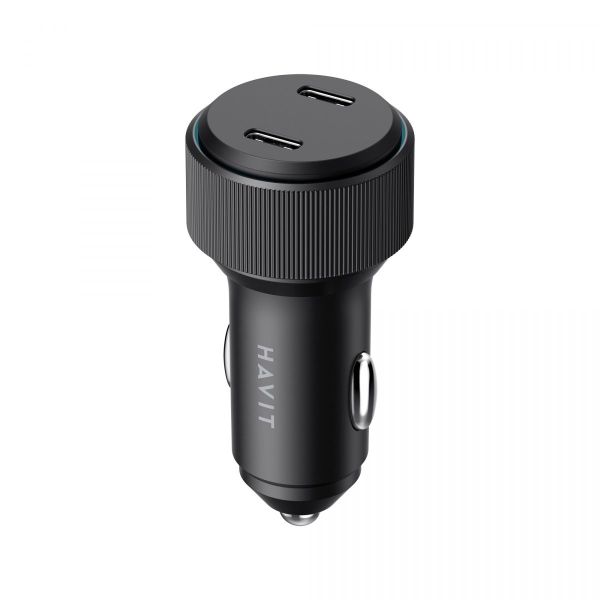 Автомобільний зарядний пристрій HAVIT HV-CC2014 60W 2xUSB-C Black