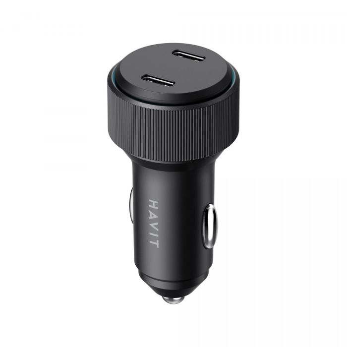 Автомобільний зарядний пристрій HAVIT HV-CC2014 60W 2xUSB-C Black