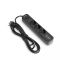 Сетевой удлинитель VIDEX ONCORD с/с 3п 3м (3x1.5мм) 2.4А 2USB+USB-C с кнопкой Black