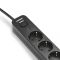 Сетевой удлинитель VIDEX ONCORD с/с 3п 3м (3x1.5мм) 2.4А 2USB+USB-C с кнопкой Black