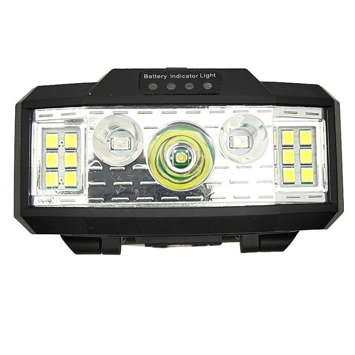 Фонарь налобный 910A-XPE+12SMD, 1x18650