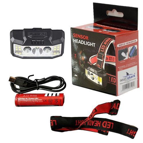 Фонарь налобный 910A-XPE+12SMD, 1x18650