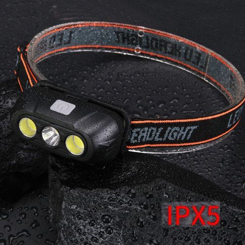 Ліхтарик налобний KX-215-LED+2COB, 1x18650