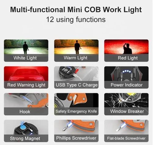 Ліхтар W5143-COB multitool