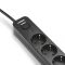 Мережевий подовжувач VIDEX ONCORD з/з 3п 3м (3x1.5мм) з кнопкою Black