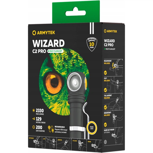 Портативний світлодіодний ліхтарик Armytek Wizard v4 C2 PRO 2330Lm 3500K