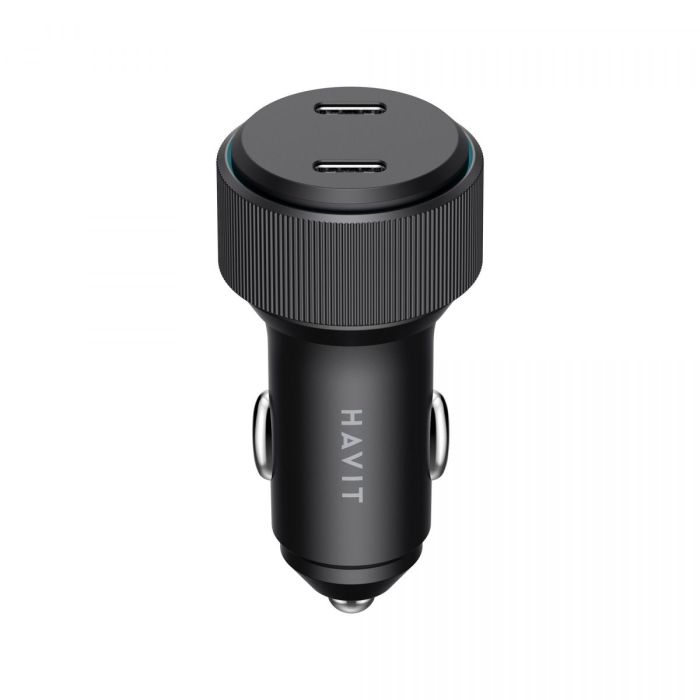 Автомобільний зарядний пристрій HAVIT HV-CC2014 60W 2xUSB-C Black
