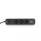 Сетевой удлинитель VIDEX ONCORD с/с 3п 3м (3x1.5мм) 2.4А 2USB+USB-C с кнопкой Black