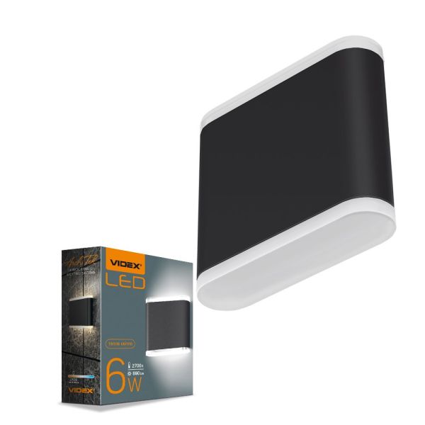 LED Світильник архітектурний AR06 IP54 VIDEX 6W 2700K Чорний
