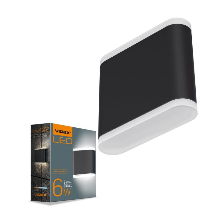 LED Світильник архітектурний AR06 IP54 VIDEX 6W 2700K Чорний