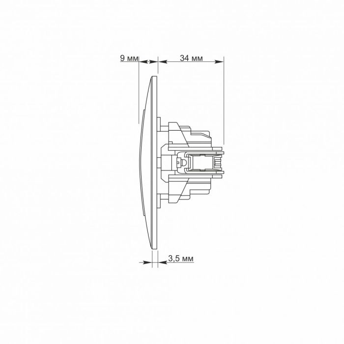 Розетка одинарна із заземленням біла TITANUM STANDARD