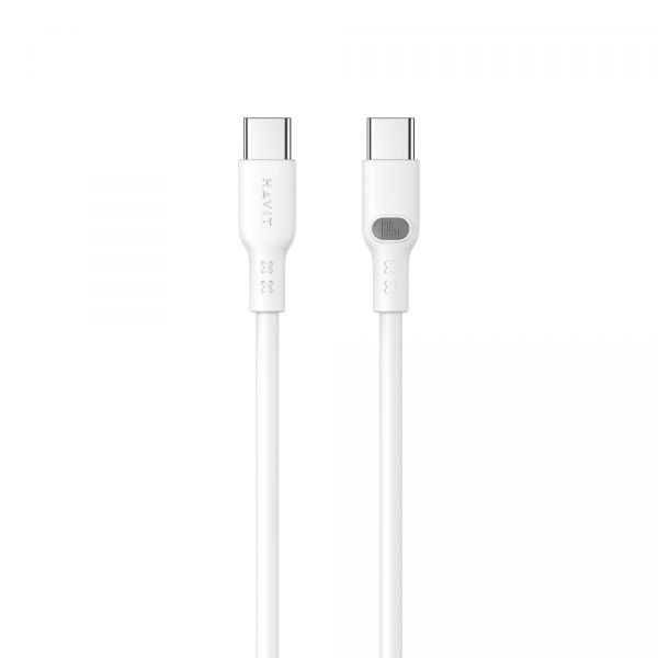 Кабель USB-C to USB-C HAVIT HV-CB6280 PD100W 5A 1м White