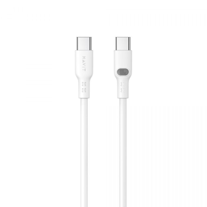 Кабель USB-C to USB-C HAVIT HV-CB6280 PD100W 5A 1м White