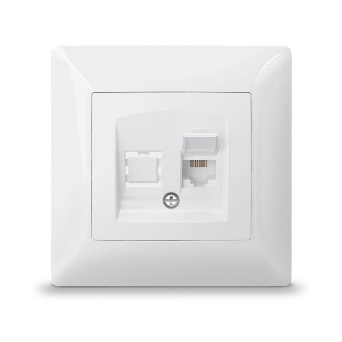 Розетка PC одинарная компьютерная белая TITANUM STANDARD