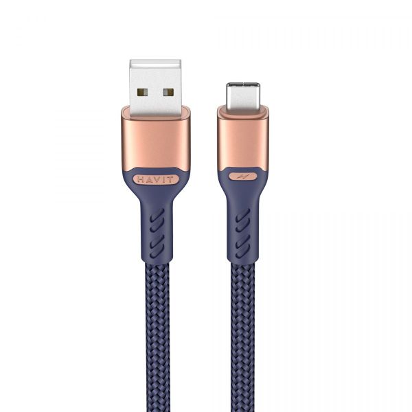 Кабель USB - USB-C HAVIT HV-CB6217 3A 1м Blue