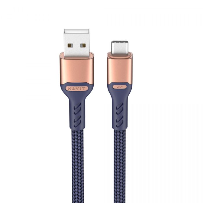 Кабель USB - USB-C HAVIT HV-CB6217 3A 1м Blue